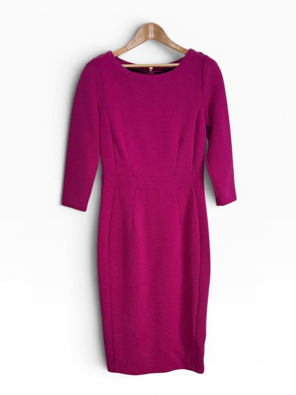Boden Raspberry Pink Ottoman Sheath Dress Career Cocktail Midi Size US 6 UK 10